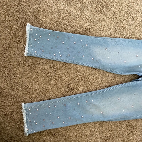 FRAME "Le High" jeans with pearl and deconstructed hem - Picture 5 of 6